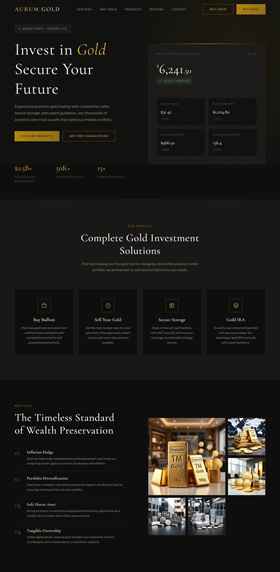 HTML、CSS黄金投资公司贵金