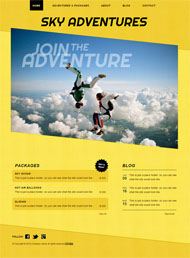 黄色背景运动网页模板