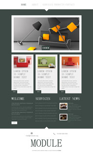 室内设计扁平网站模板