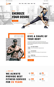 体育健身俱乐部网页模板