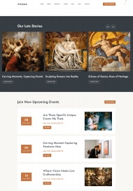 HTML5艺术品雕塑展览网站模
