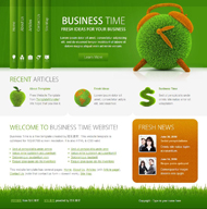 绿色时钟商务整站模板