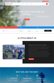 蓝色出境游旅游公司模板