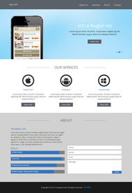 浅蓝色手机APP官网模板