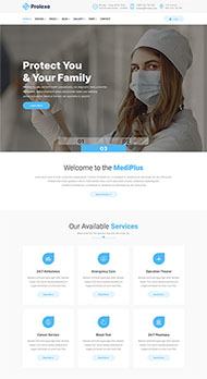 心脏医疗诊所医院HTML5模板