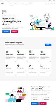  课程教育在线学习网站模板 