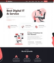 扁平风数字信息技术服务公司网站模板