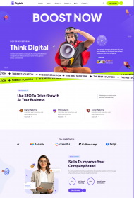  HTML5数字化服务机构宣传网站模板 