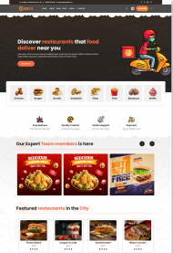  送餐创业公司响应式网站模板 
