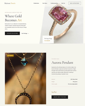 HTML CSS黄金珠宝精品店奢侈