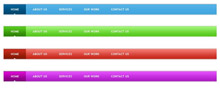 4色横向CSS导航条菜单