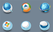 圆形电脑系统图标矢量