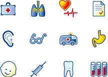 卡通医疗器械网页设计图标