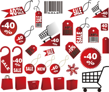 服饰吊牌包装袋矢量图标