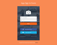 橙色背景CSS登陆页面模板