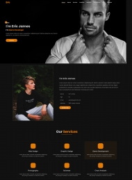 黑色质感设计师个人介绍网页模板