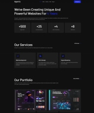 黑色风格数字代理服务机构网站模板