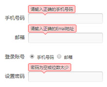 jQuery用户注册表单验证代码