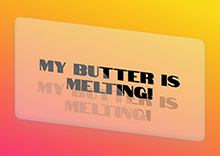 橙色带阴影渐变背景倾斜文字