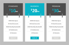 CSS3扁平风格价格表样式代码