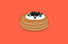 卡通带鱼子酱的薄饼CSS特效