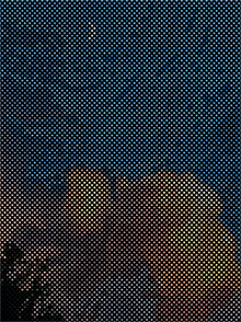 马赛克颗粒感天空Canvas特效