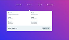 紫色渐变CSS3平滑过渡导航栏