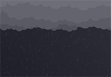 HTML5天空乌云密布下雨特效