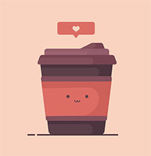 纯css3爱心咖啡纸盒杯特效