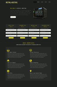 黑色质感服务器网站模板