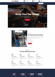 洗车店HTML5网站模板