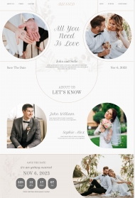 极简浪漫风婚礼邀请网页引导页模板